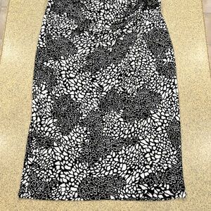 White House Black Market Elegant Black and White Patterned Skirt